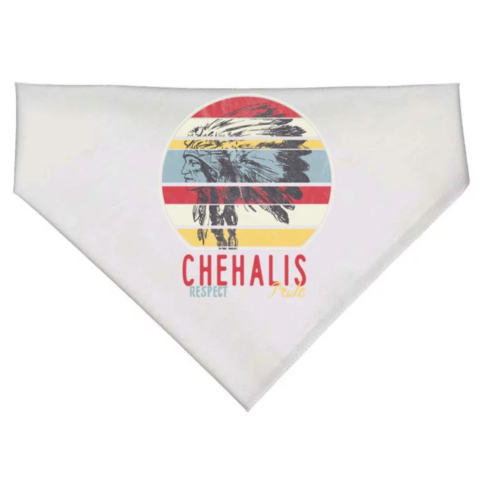 Chehalis Native American Indian Tribe Respect Pride Retro Gift USA-Made Doggie Bandana