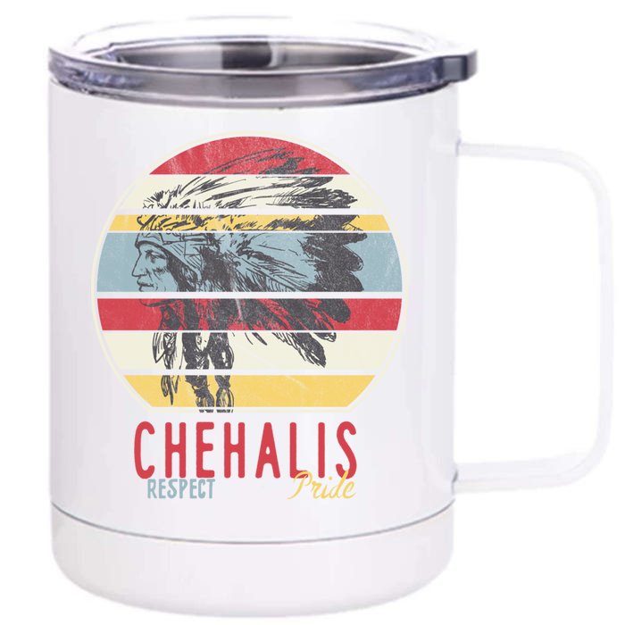 Chehalis Native American Indian Tribe Respect Pride Retro Gift Front & Back 12oz Stainless Steel Tumbler Cup