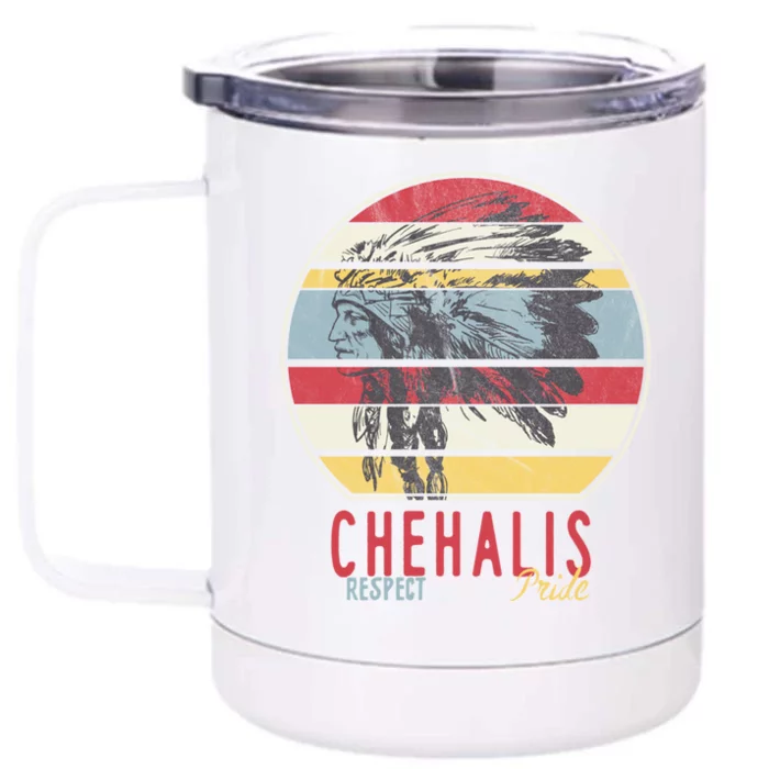 Chehalis Native American Indian Tribe Respect Pride Retro Gift Front & Back 12oz Stainless Steel Tumbler Cup