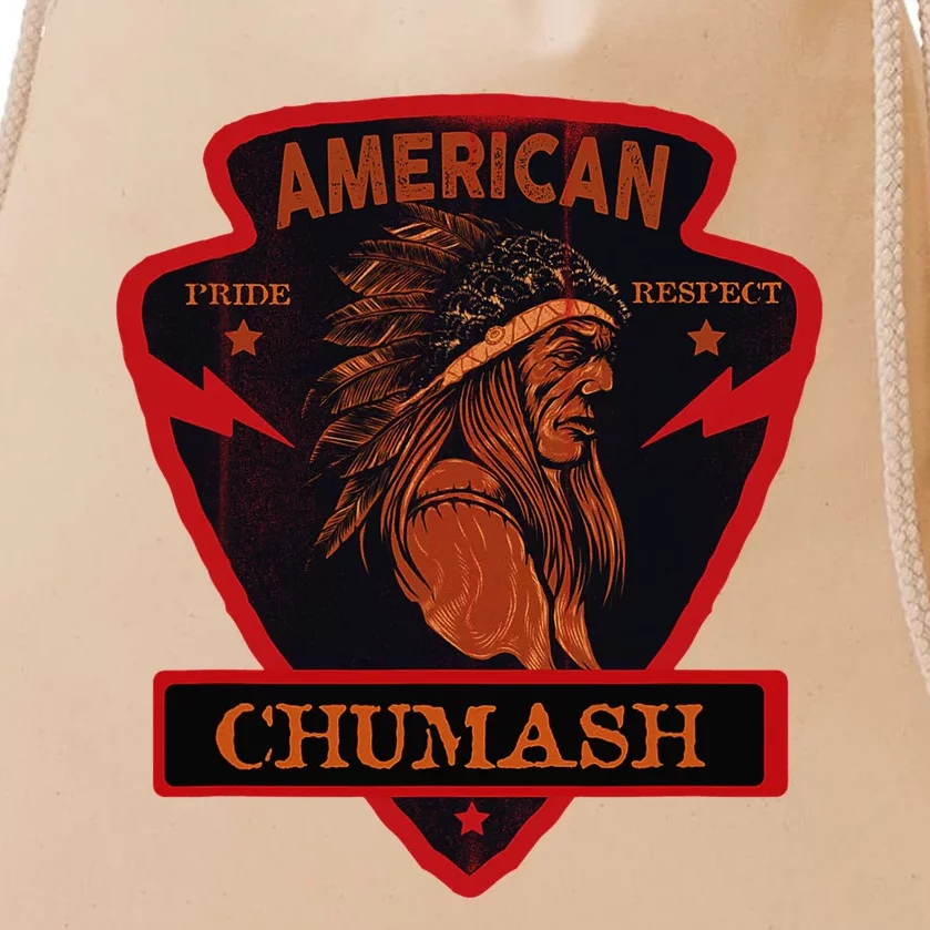 Chumash Native American Indian Pride Respect Arrow Drawstring Bag