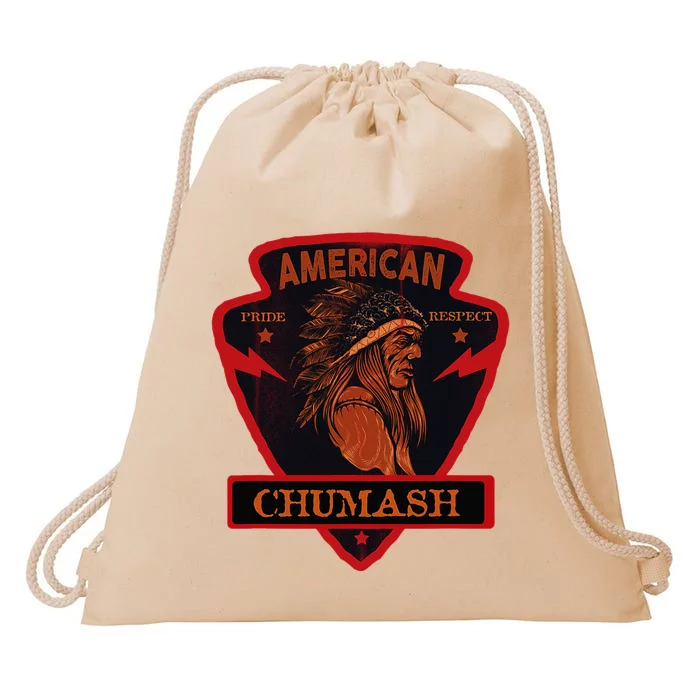 Chumash Native American Indian Pride Respect Arrow Drawstring Bag