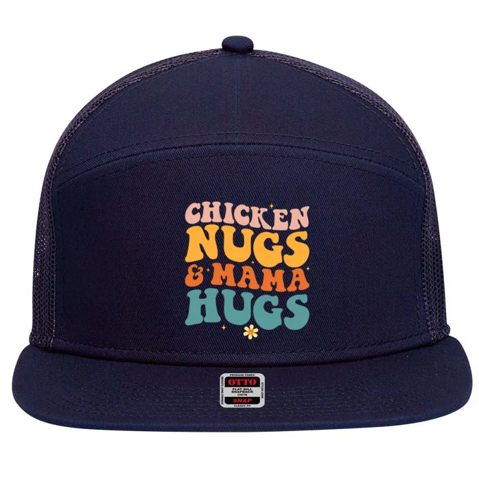 Chicken Nugs and Mama Hugs Nuggets Foodies Lovers 7 Panel Mesh Trucker Snapback Hat