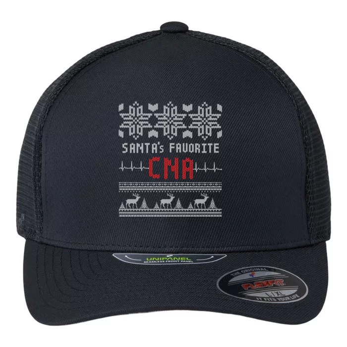 Certified Nursing Assistant Ugly Christmas Sweater Funny Cna Gift Flexfit Unipanel Trucker Cap