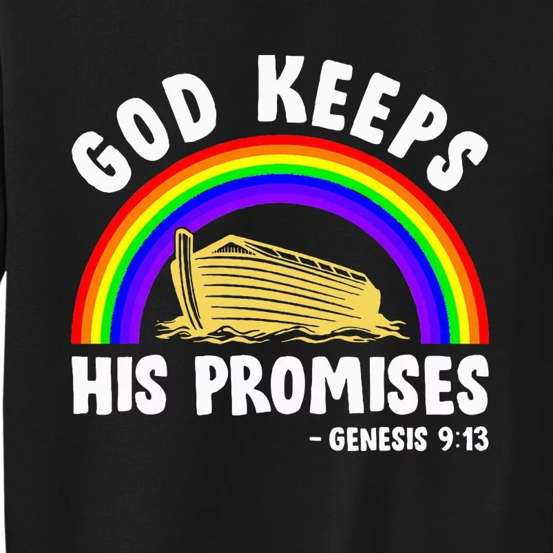 Christian Noah Ark Jesus God Keeps His Promises Rainbow Sweatshirt