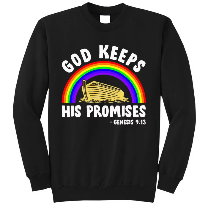 Christian Noah Ark Jesus God Keeps His Promises Rainbow Sweatshirt