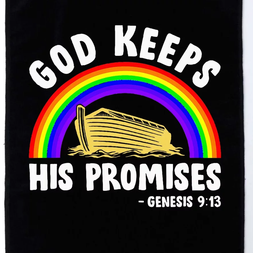 Christian Noah Ark Jesus God Keeps His Promises Rainbow Platinum Collection Golf Towel