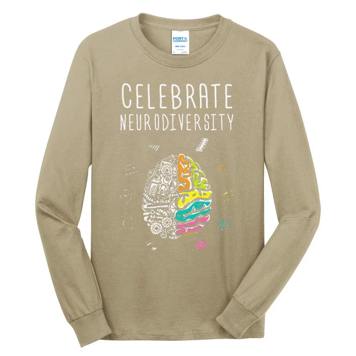 Celebrate Neurodiversity ADHD Autism ASD Awareness Gift Tall Long Sleeve T-Shirt