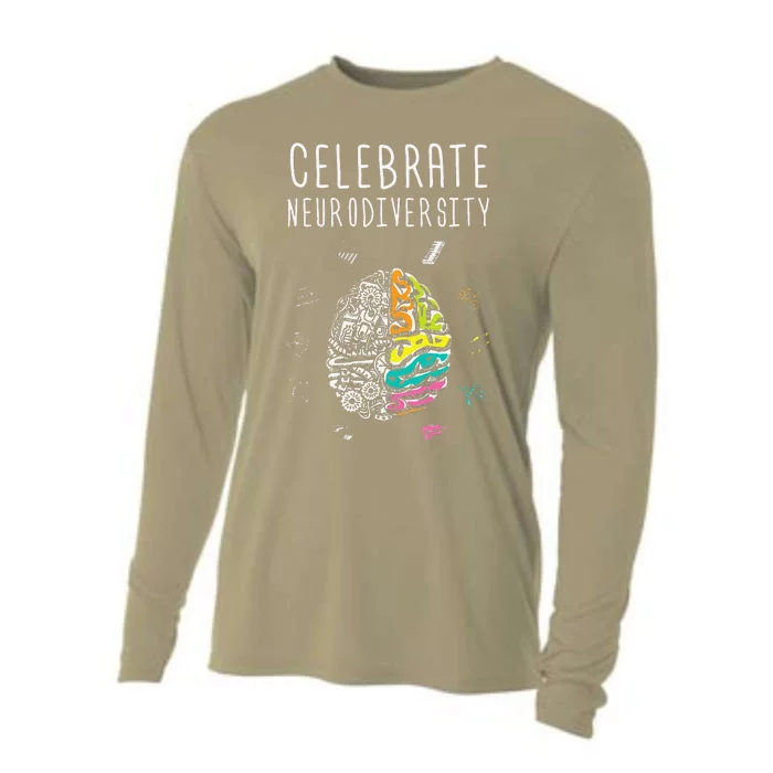 Celebrate Neurodiversity ADHD Autism ASD Awareness Gift Cooling Performance Long Sleeve Crew