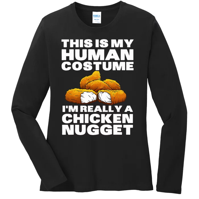 Chicken Nugget Art For Chicken Nugget Costume Ladies Long Sleeve Shirt