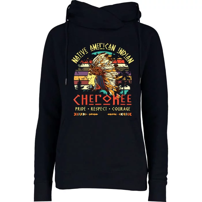 Cherokee Native American Indian Pride Indigenous Tribe Womens Funnel Neck Pullover Hood