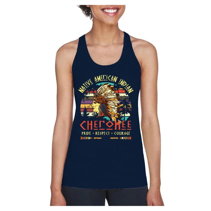 Cherokee Native American Indian Pride Indigenous Tribe Women's Racerback Tank