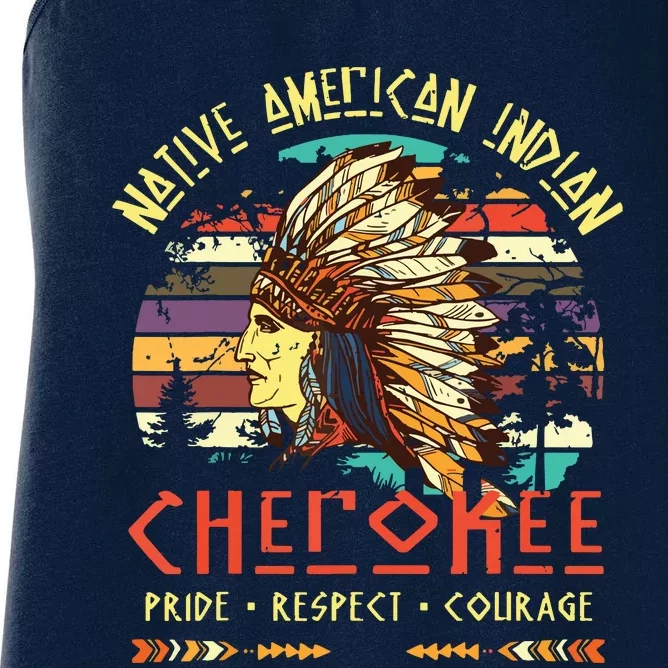 Cherokee Native American Indian Pride Indigenous Tribe Women's Racerback Tank