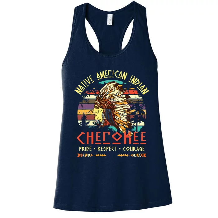 Cherokee Native American Indian Pride Indigenous Tribe Women's Racerback Tank