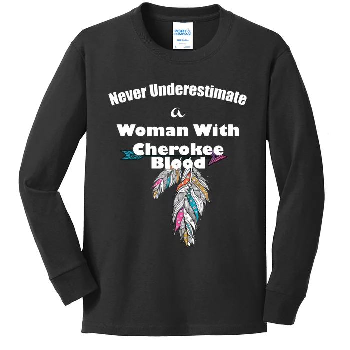 Cherokee Native American Kids Long Sleeve Shirt