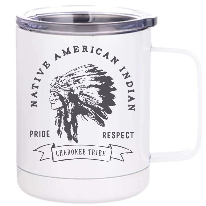 Cherokee Native American Front & Back 12oz Stainless Steel Tumbler Cup