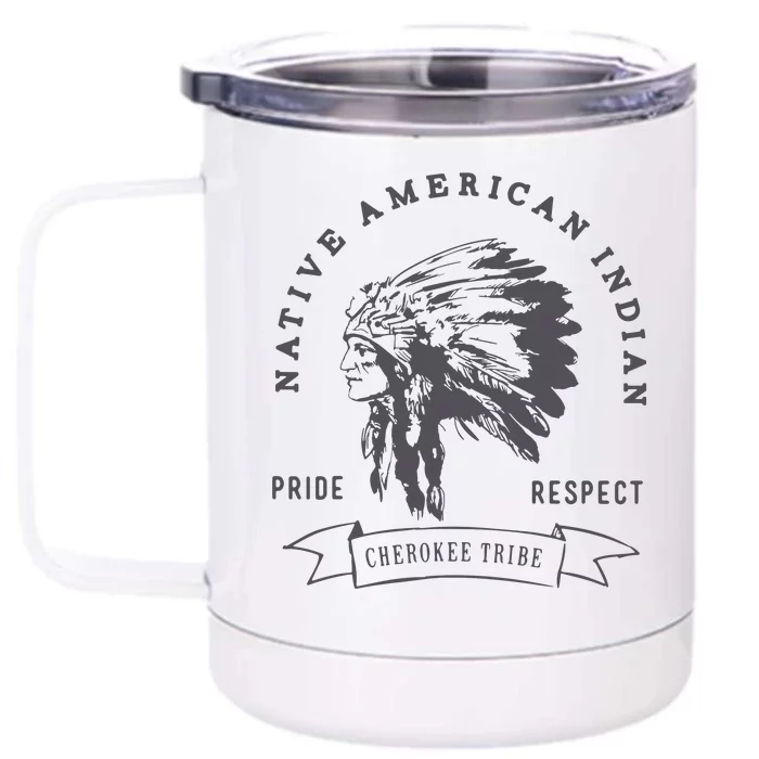 Cherokee Native American Front & Back 12oz Stainless Steel Tumbler Cup