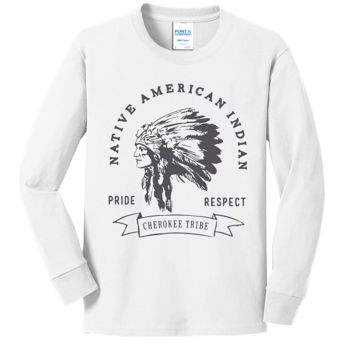 Cherokee Native American Kids Long Sleeve Shirt