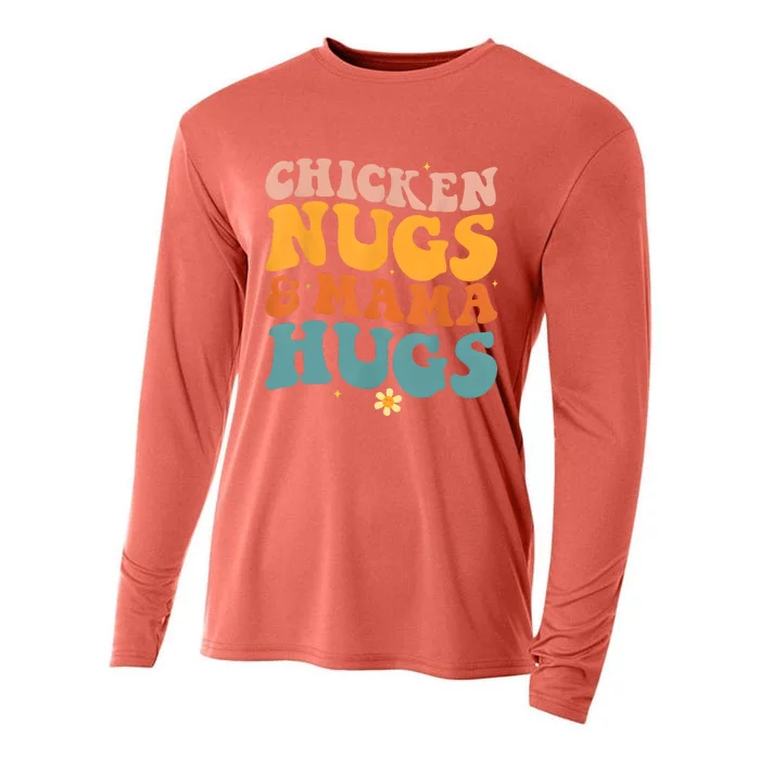 Chicken Nugs And Mama Hugs Nuggets Foodies Lovers Cooling Performance Long Sleeve Crew