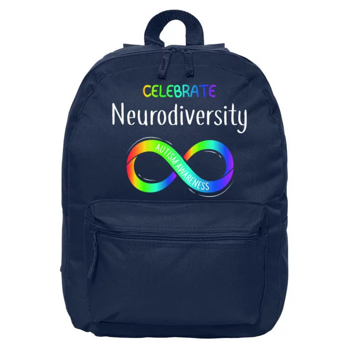 Celebrate Neurodiversity Autism Awareness Month Infinity 16 in Basic Backpack