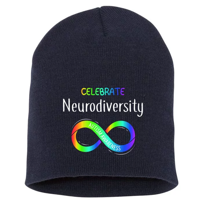 Celebrate Neurodiversity Autism Awareness Month Infinity Short Acrylic Beanie