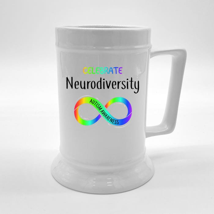 Celebrate Neurodiversity Autism Awareness Month Infinity Front & Back Beer Stein