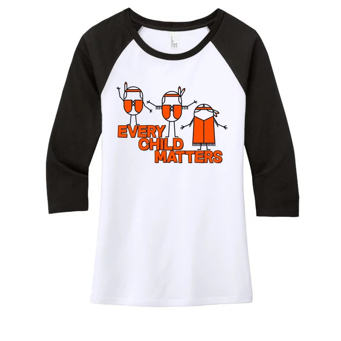 Cute Native American Every Child Matters Women's Tri-Blend 3/4-Sleeve Raglan Shirt