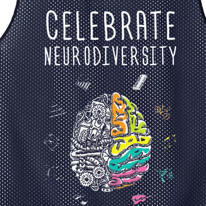 Celebrate Neurodiversity ADHD Autism ASD Awareness Gift Mesh Reversible Basketball Jersey Tank