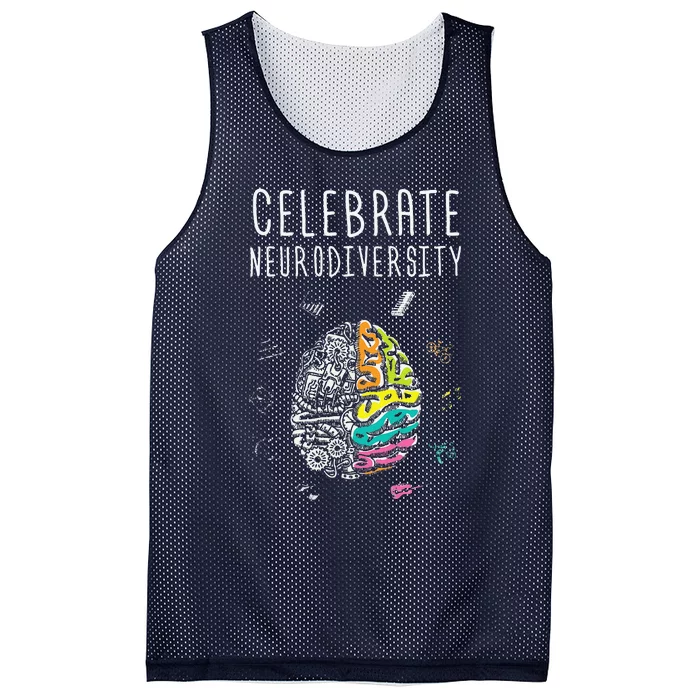 Celebrate Neurodiversity ADHD Autism ASD Awareness Gift Mesh Reversible Basketball Jersey Tank