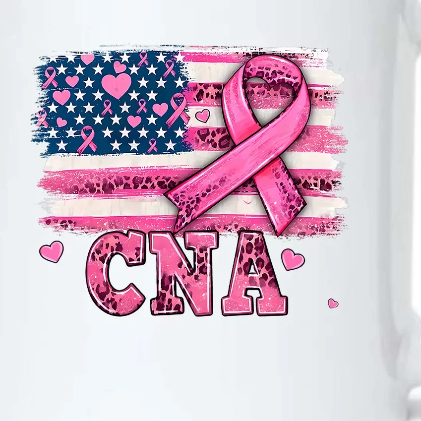 Cna Nurse American Flag P.I.N.K Ribbon Breast Cancer Awareness Black Color Changing Mug