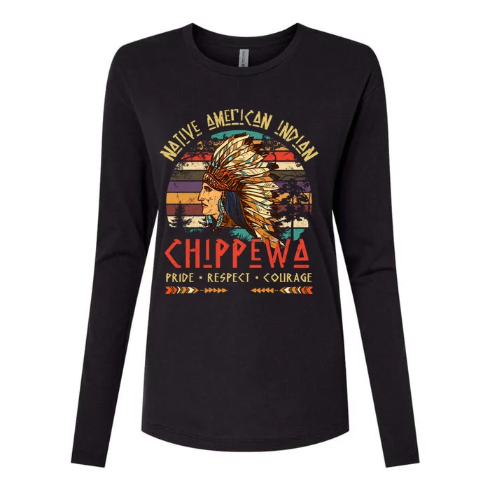 Chippewa Native American Indian Pride Indigenous Tribe Womens Cotton Relaxed Long Sleeve T-Shirt