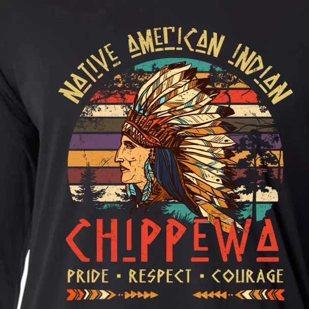 Chippewa Native American Indian Pride Indigenous Tribe Cooling Performance Long Sleeve Crew