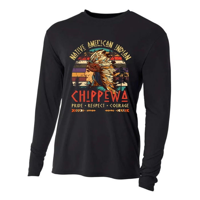 Chippewa Native American Indian Pride Indigenous Tribe Cooling Performance Long Sleeve Crew