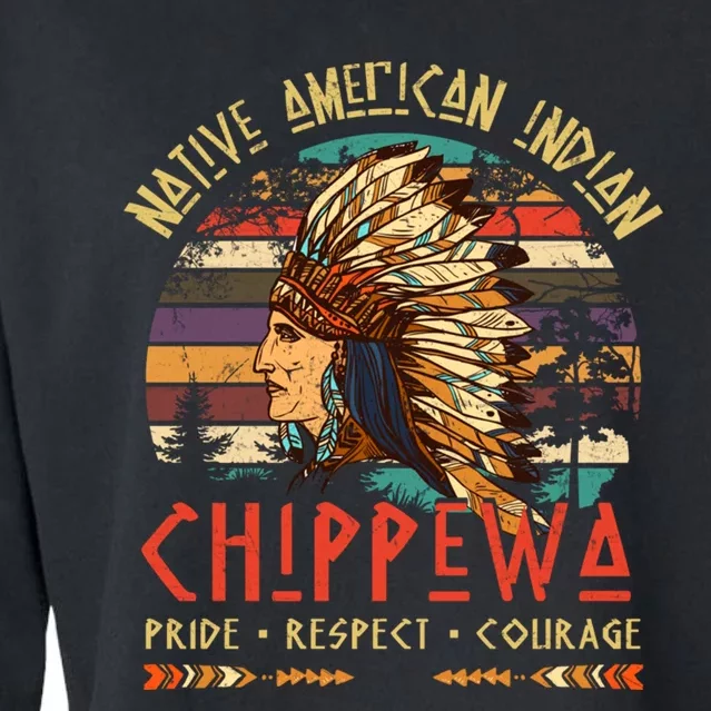 Chippewa Native American Indian Pride Indigenous Tribe Cropped Pullover Crew