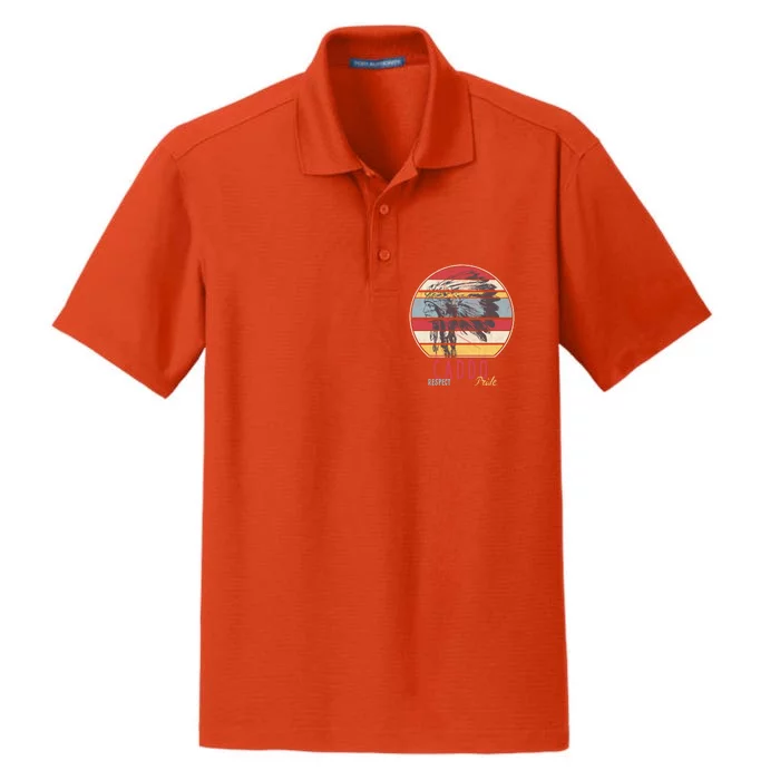 Caddo Native American Indian Tribe Respect Pride Retro Sun Gift Dry Zone Grid Performance Polo