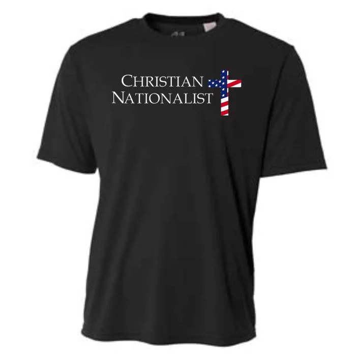 Christian Nationalist American Flag Cross Faith Cooling Performance Crew T-Shirt