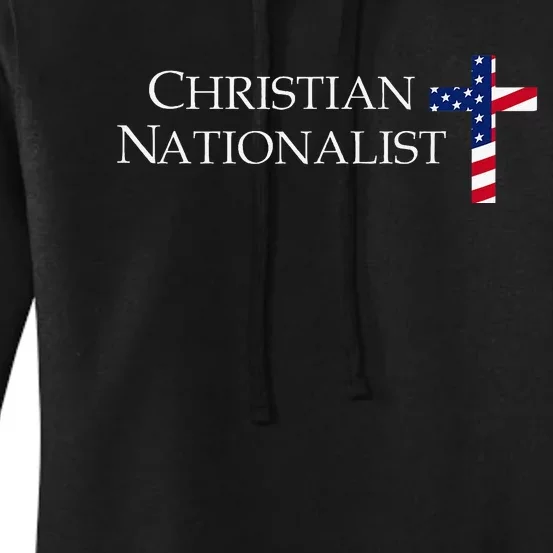 Christian Nationalist American Flag Cross Faith Women's Pullover Hoodie