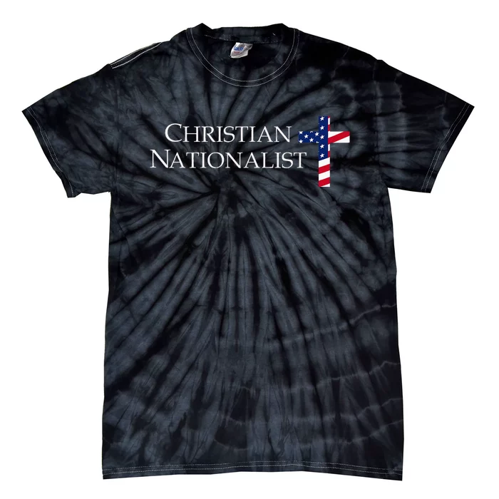 Christian Nationalist American Flag Cross Faith Tie-Dye T-Shirt