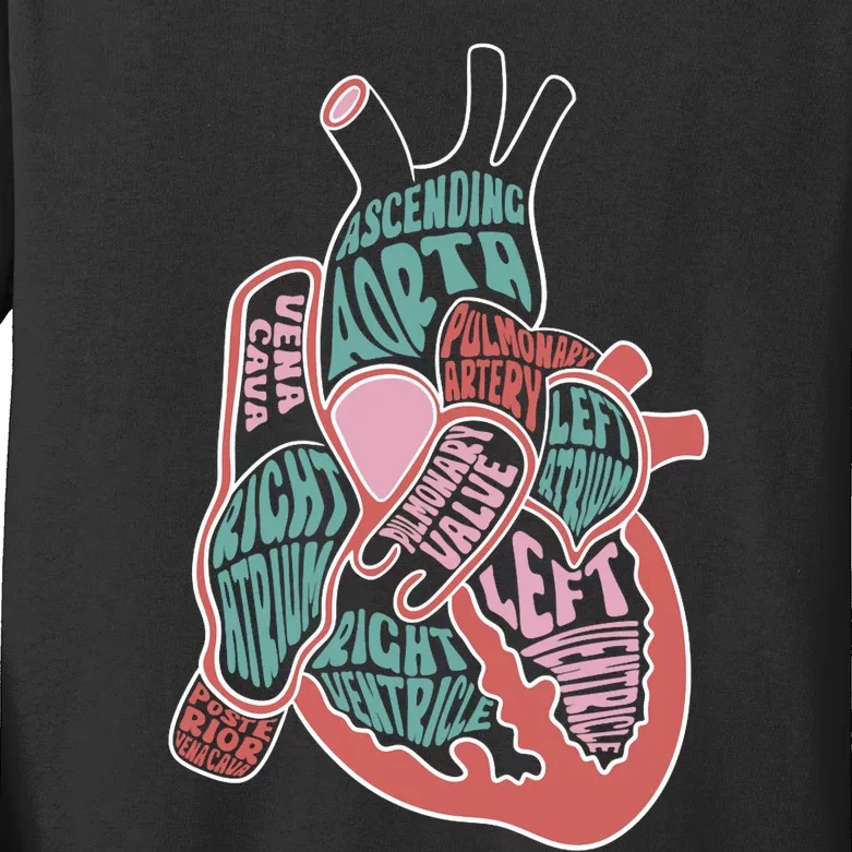 Cardiac Nurse Anatomical Heart Cardiology Medical Medicine Kids Long Sleeve Shirt