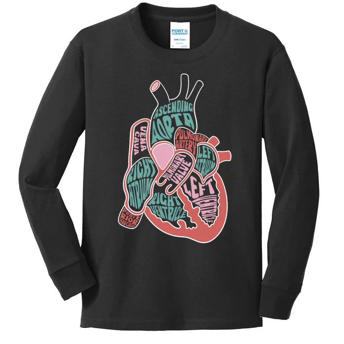 Cardiac Nurse Anatomical Heart Cardiology Medical Medicine Kids Long Sleeve Shirt