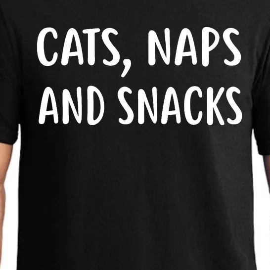 Cats Naps And Snacks Funny Ca Loer Gif Pajama Set