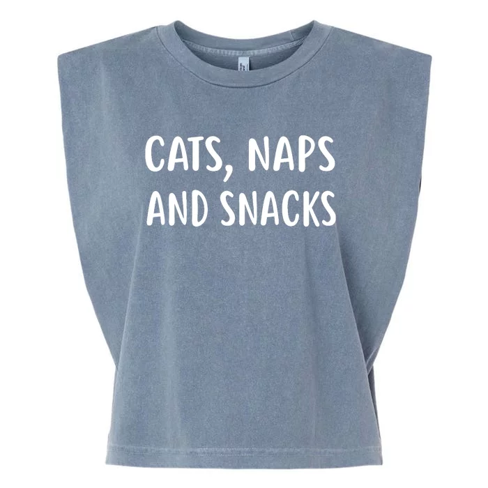 Cats Naps And Snacks Funny Ca Loer Gif Garment-Dyed Women's Muscle Tee