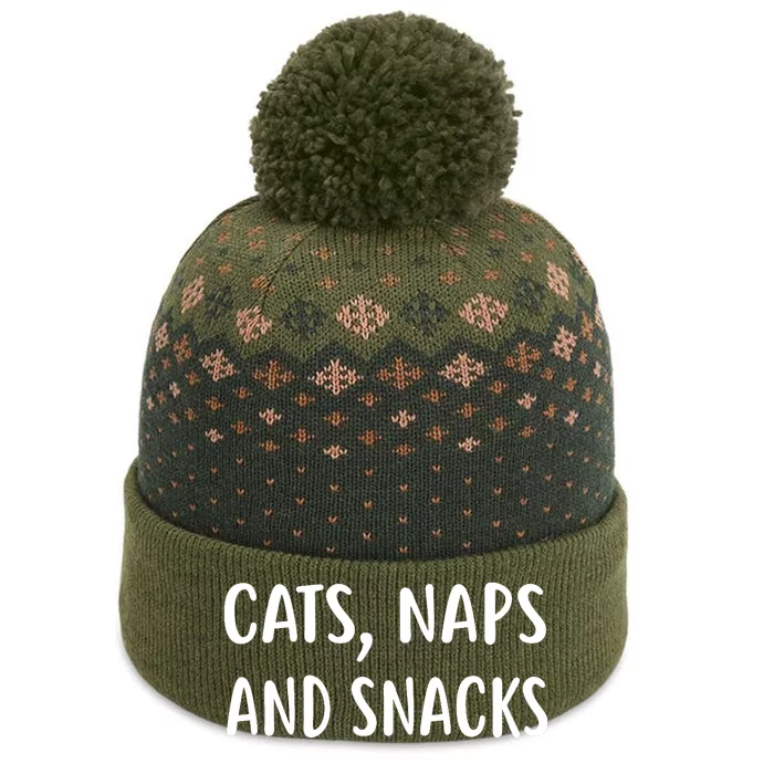 Cats Naps And Snacks Funny Ca Loer Gif The Baniff Cuffed Pom Beanie