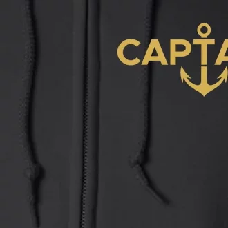 CAPTAIN NAUTICAL ANCHOR BOATER SAILOR YACHTING BOAT OWNER Full Zip Hoodie