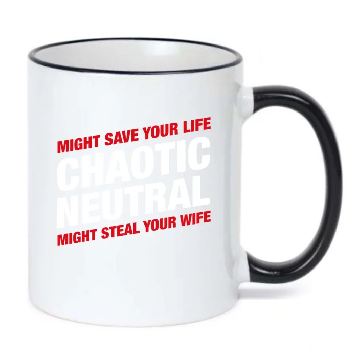 Chaotic Neutral Alignment Meme Might Save Your Life Might Steal Your Wife Black Color Changing Mug