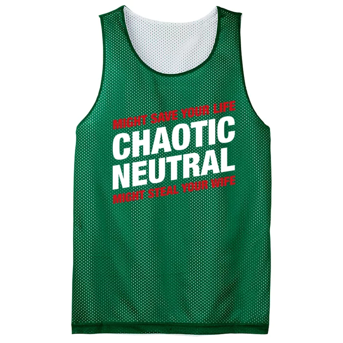 Chaotic Neutral Alignment Meme Might Save Your Life Might Steal Your Wife Mesh Reversible Basketball Jersey Tank