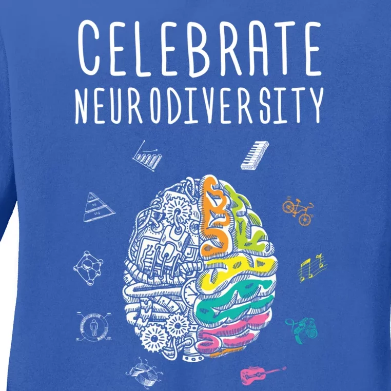 Celebrate Neurodiversity Adhd Autism Asd Awareness Gift Ladies Long Sleeve Shirt