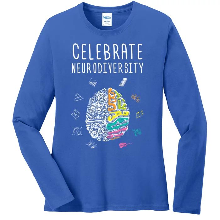 Celebrate Neurodiversity Adhd Autism Asd Awareness Gift Ladies Long Sleeve Shirt