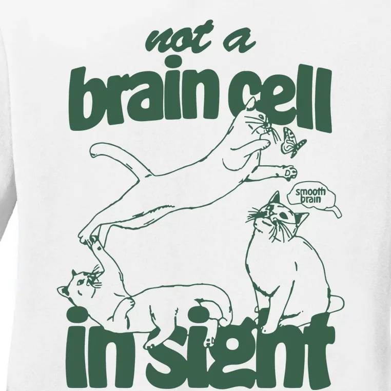 Cat Not A Brain Cell In Sight Ladies Long Sleeve Shirt