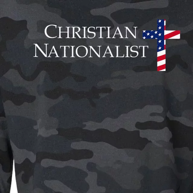 Christian Nationalist American Flag Cropped Pullover Crew