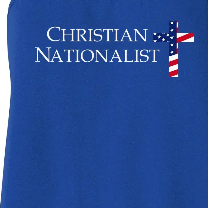 Christian Nationalist American Flag Women's Racerback Tank